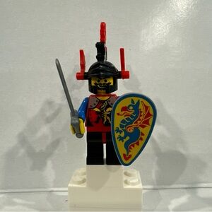 Vintage Lego Red Castle Dragon Knight w/shield and Sword